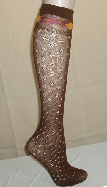 Brown womens knee socks - Click Image to Close